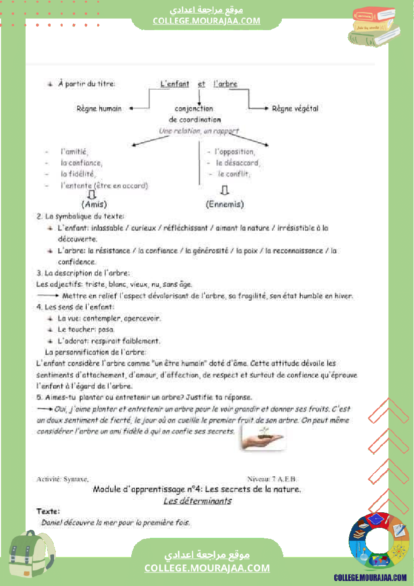 7 eme francais module n 4 les secrets de la nature cours exercices corriges