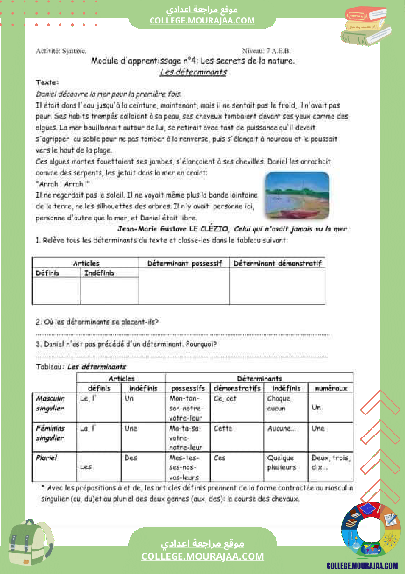 7 eme francais module n 4 les secrets de la nature cours exercices corriges