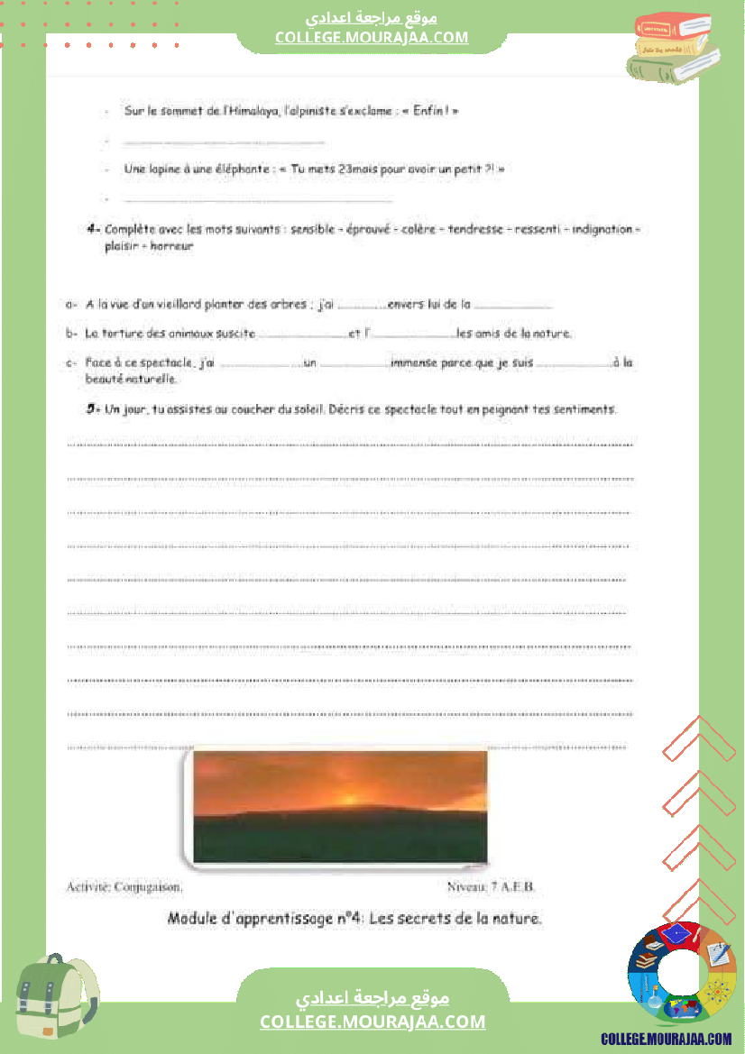 7 eme francais module n 4 les secrets de la nature cours exercices corriges