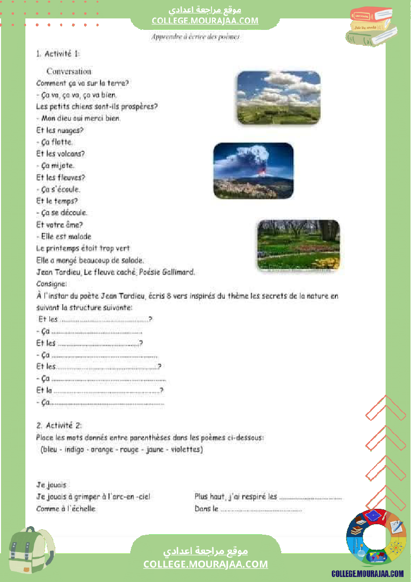 7 eme francais module n 4 les secrets de la nature cours exercices corriges