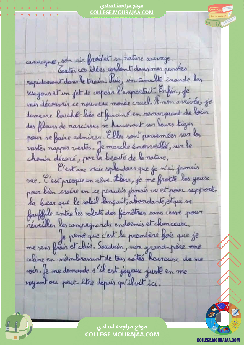 7 eme francais productions ecrites sujet recits d unr visite a la ville où a la campagne