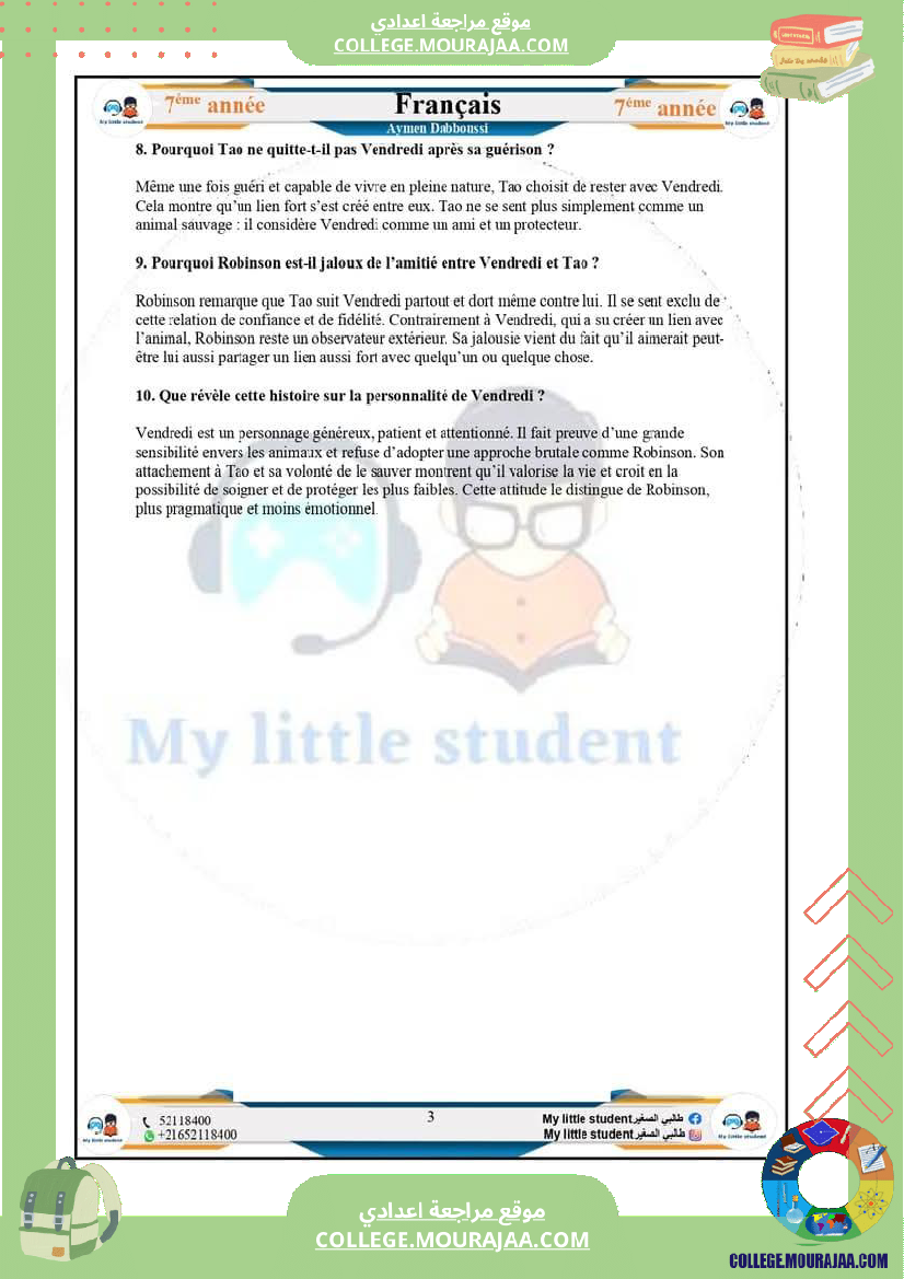 7eme evaluations en lecture modules 3 et 4
