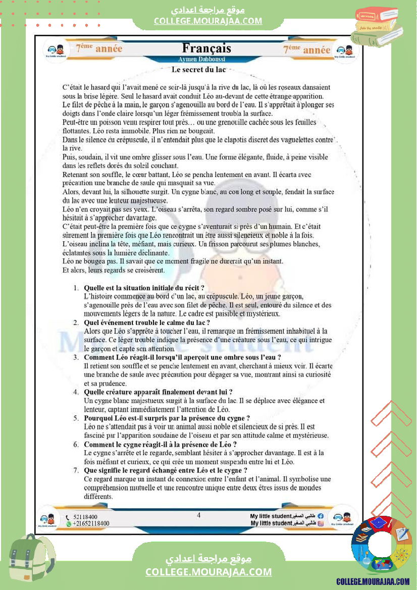 7eme evaluations en lecture modules 3 et 4