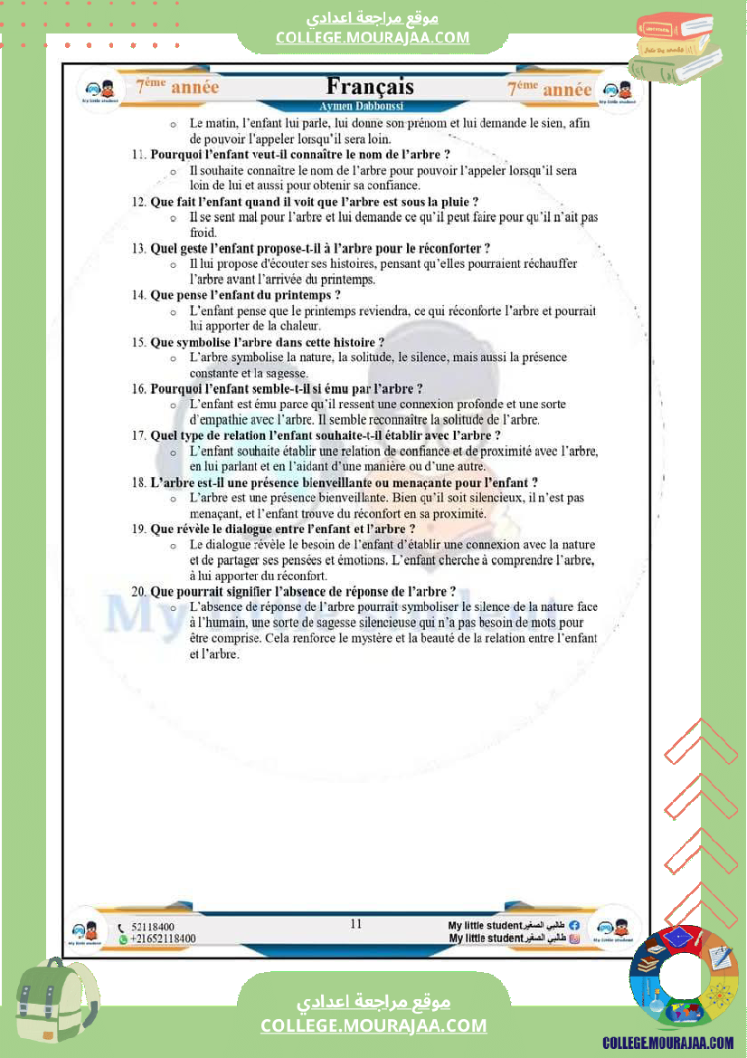 7eme evaluations en lecture modules 3 et 4