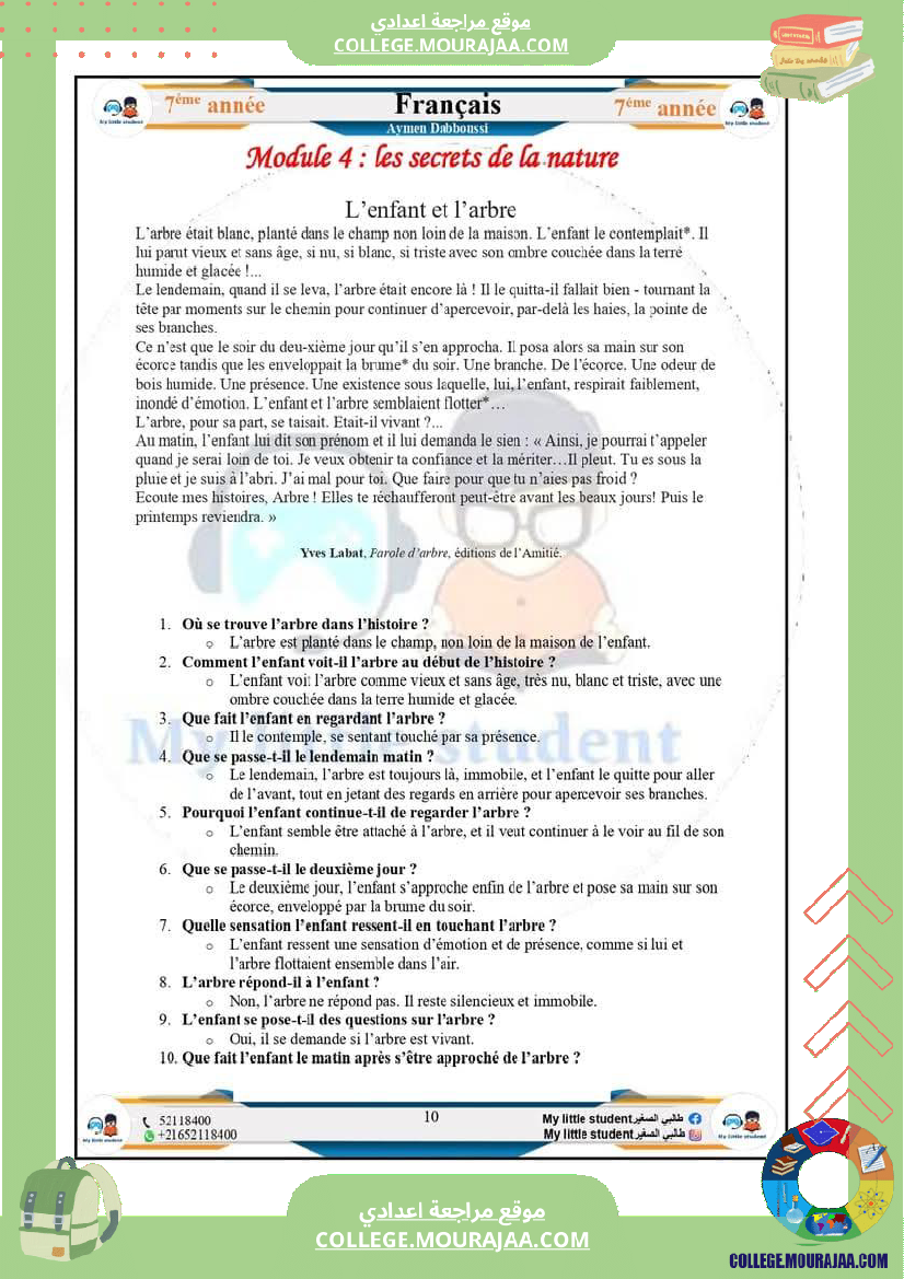 7eme evaluations en lecture modules 3 et 4