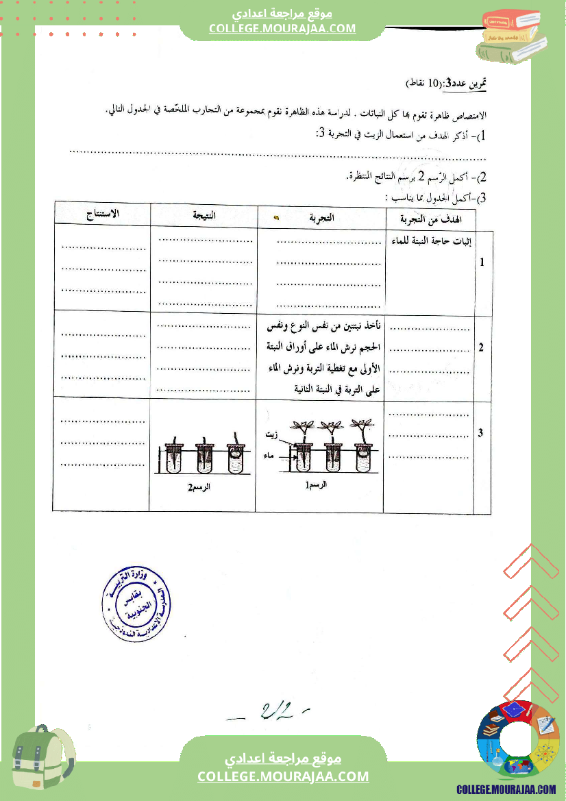 فرض_مراقبة_للسنة_الثامنة_علوم_الحياة_و_الارض_الثلاثي_الأول