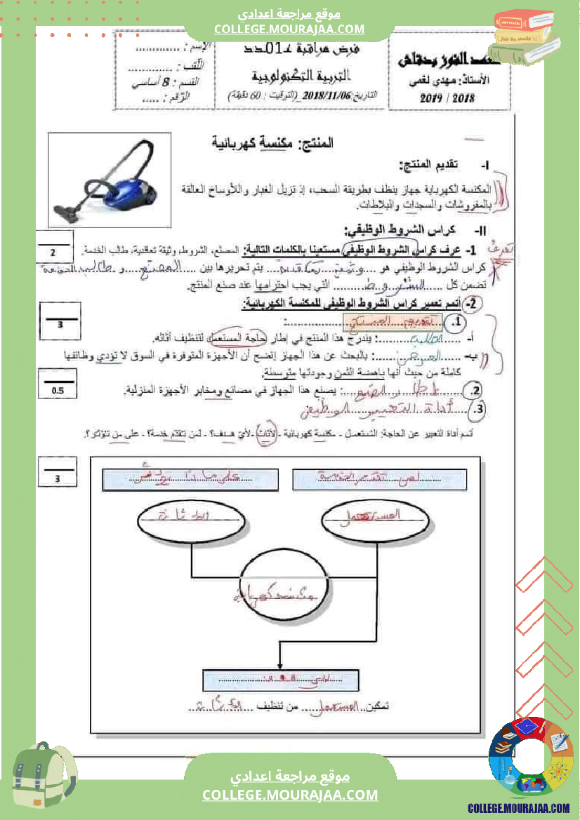 فرض_مراقبة_مستوى_الثامنة_التربية_التكنولوجية_الثلاثي_الأول_مع_الإصلاح