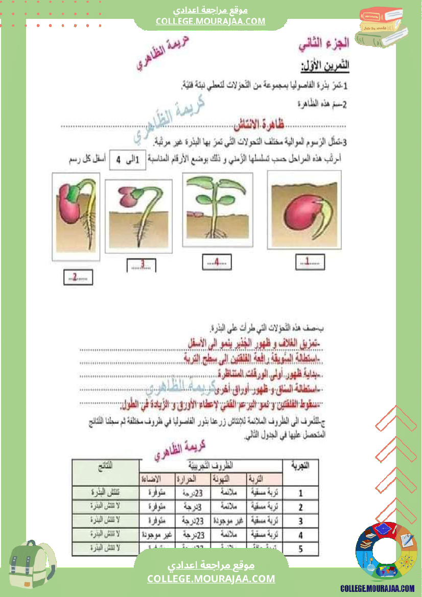 فرض تأليفي عدد 2 في علوم الحياة و الأرض للسنة ثامنة أساسي الثلاثي الثاني مع الإصلاح