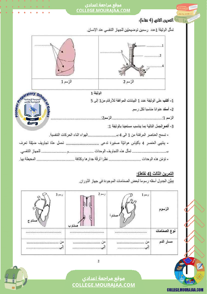 فرض تأليفي موحد في علوم الحياة و الأرض للسنوات التاسعة أساسي مرفق بالإصلاح