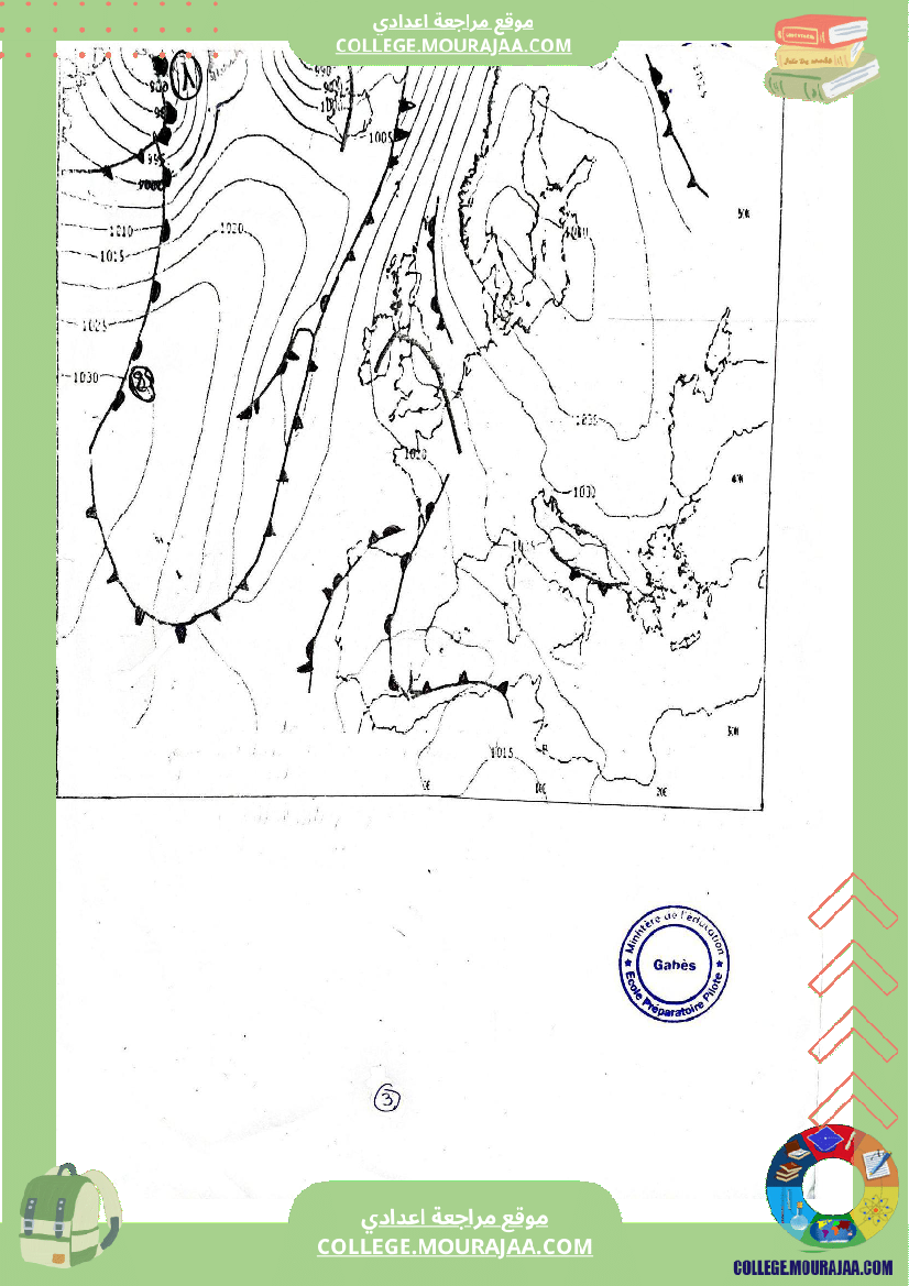 فروض مراقبة عدد 2 في علوم الفيزيائية للسنوات السابعة و الثامنة و التاسعة نموذجي