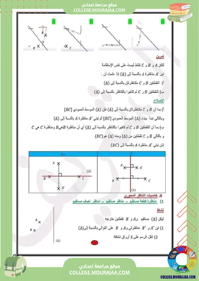 سابعة اساسي التناظر المحوري 1