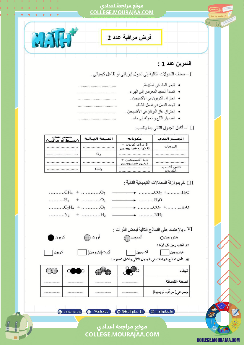التاسعة_اساسي_physique_فروض_مراقبة_عدد_2