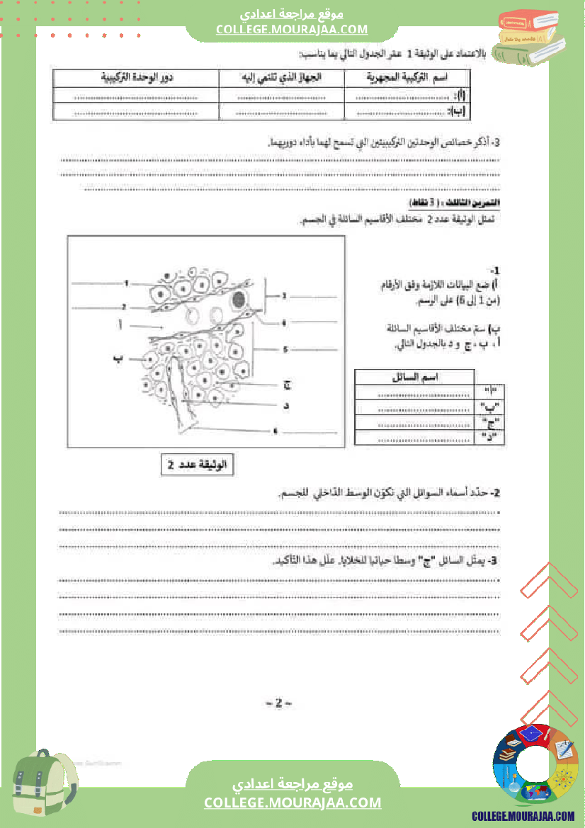 إمتحانات_تأليفية_علوم_سنة_تاسعة_عدد_2