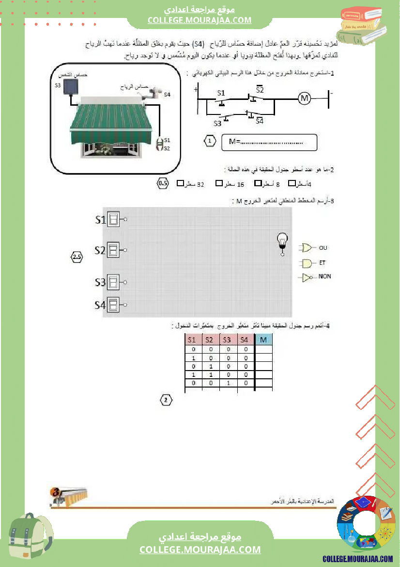 فروض_تأليفية_تكنولوجيا_عدد_2_سنة_تاسعة