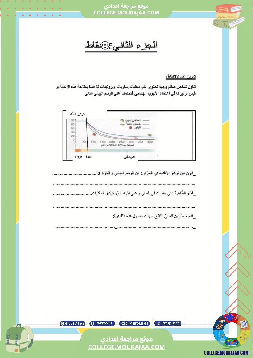 التاسعة اساسي علوم الحياة والارض الثلاثي الثاني تلخيص للدروس تمارين تطبيقية مع الاصلاح