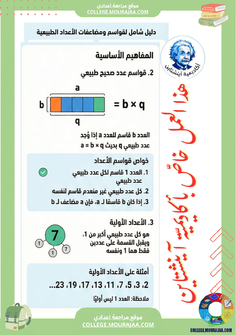 ملخص رياضيات سنة 7