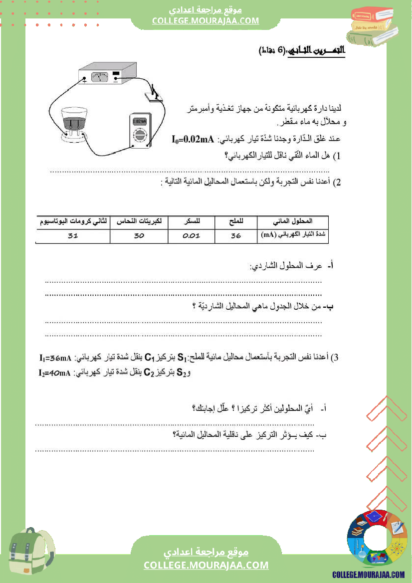 فرض_مراقبة_التاسعة_العلوم_الفيزيائية_الثلاثي_الثاني
