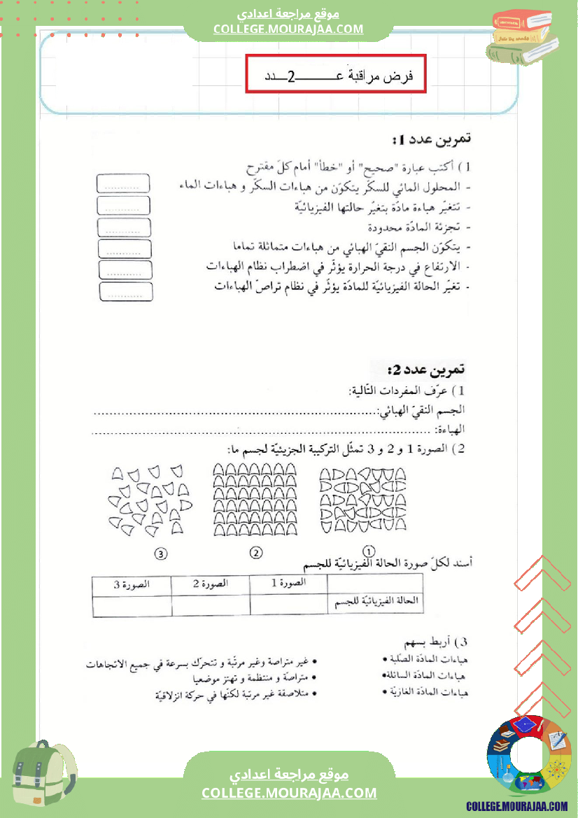 موقع مراجعة اعدادي فرض_مراقبة_عدد2_فيزياء_سنة_الثامنة1