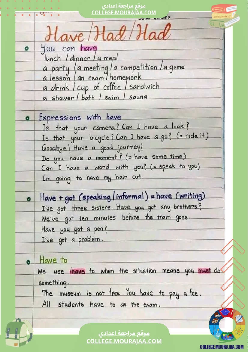 english grammar have had 