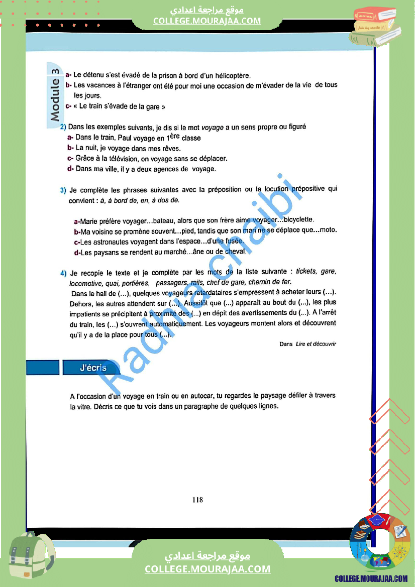 8 eme francais module n 3 voyages et decouvertes texte voyage pages 117 118 