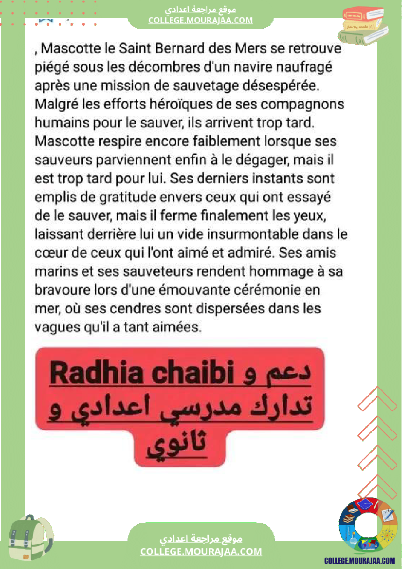 7 eme francais autre fin pour mascotte le saint bernard des mers