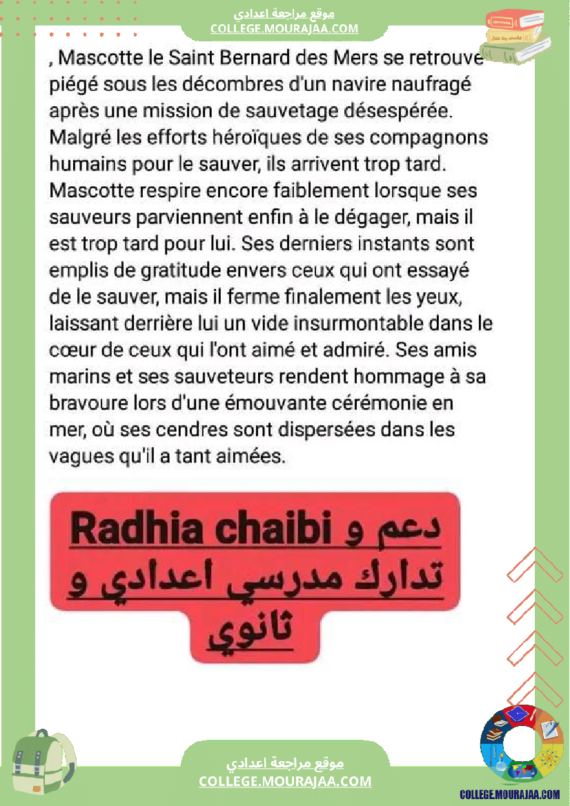 7 eme francais autre fin pour mascotte le saint bernard des mers