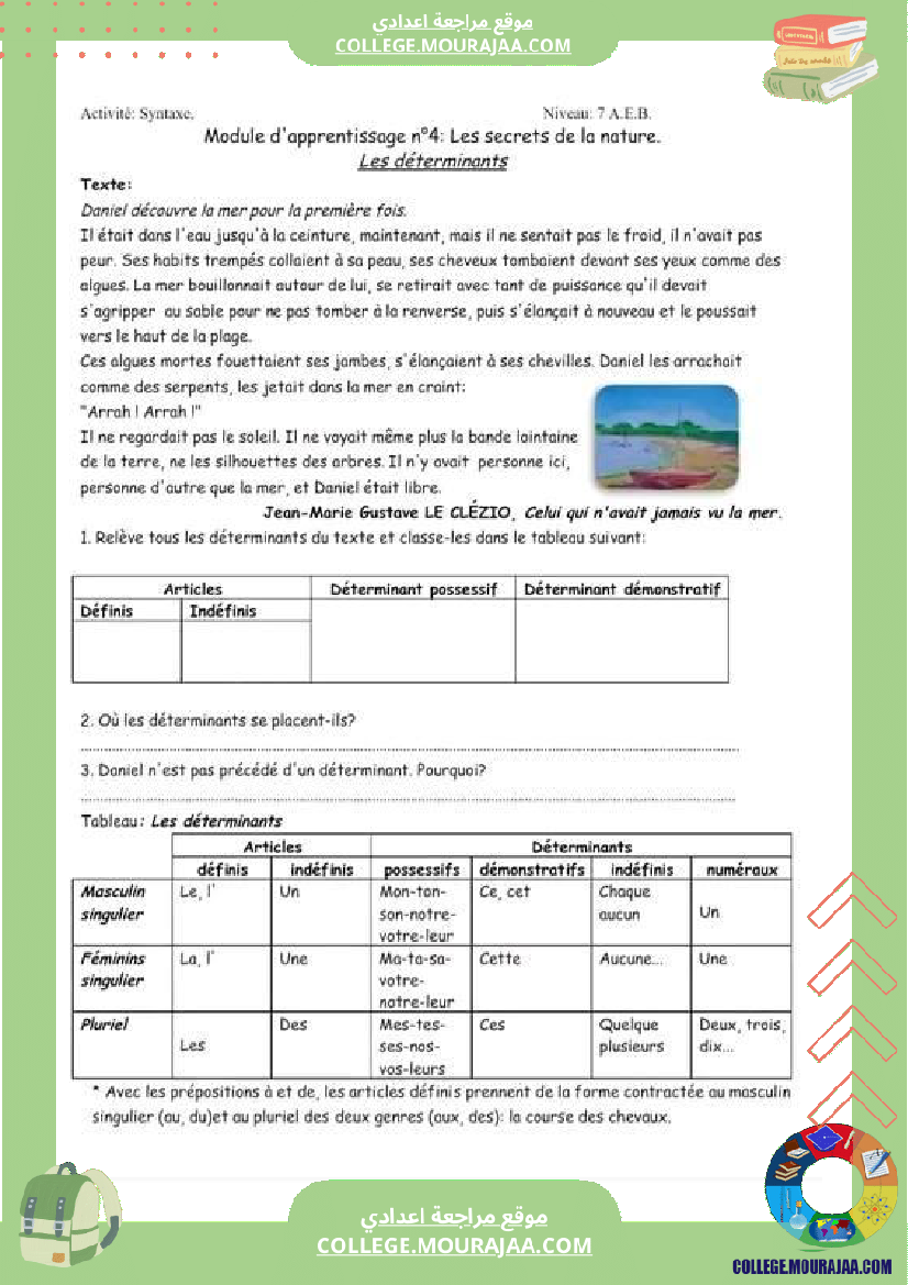 7 eme francais module n 4 les secrets de la nature cours exercices corriges
