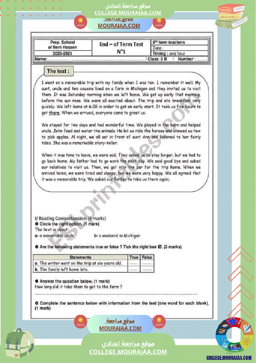 8 eme anglais devoir de synthese n 1 avec correction