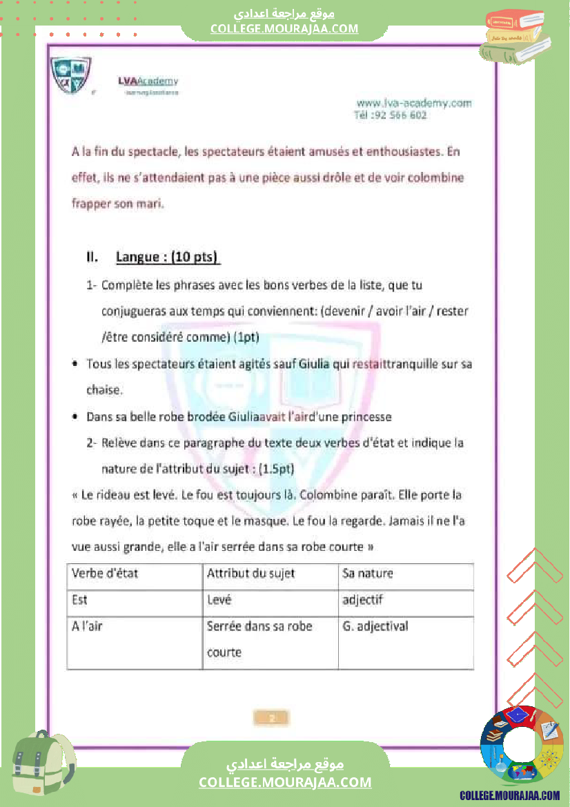 8 eme francais revision du devoir de synthese n 1