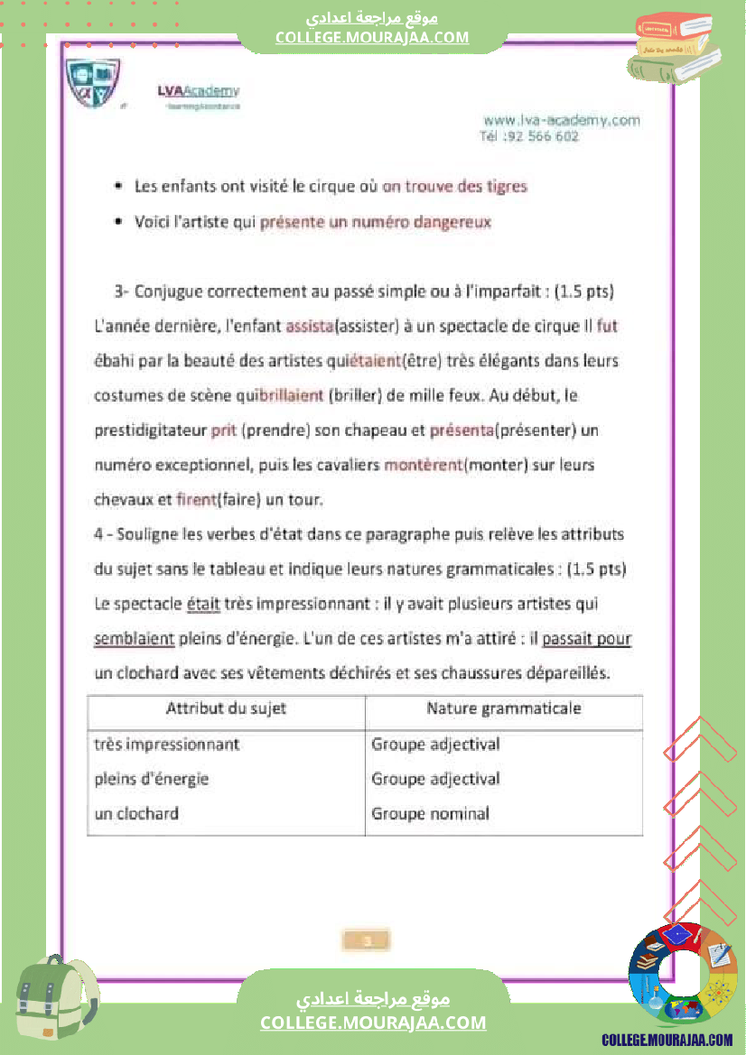 8 eme francais revision du devoir de synthese n 1