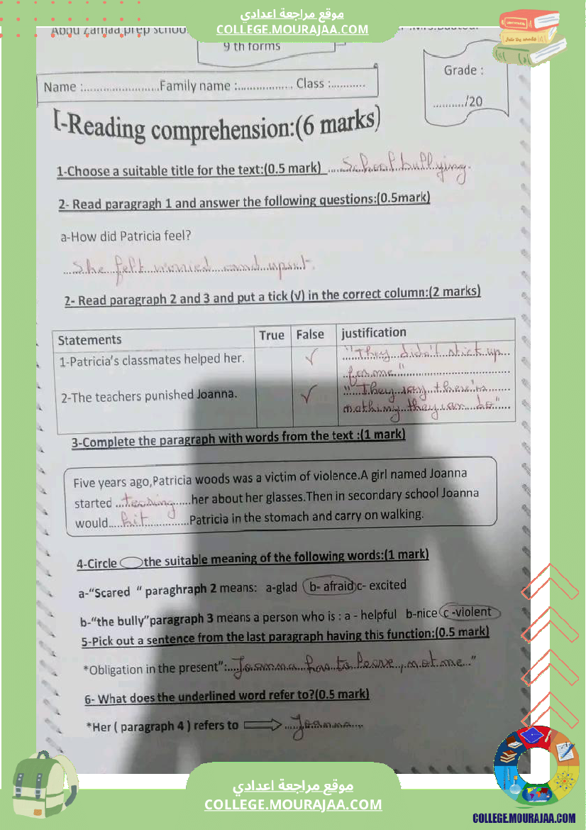 9 eme anglais devoir de synthese n 1 corrige