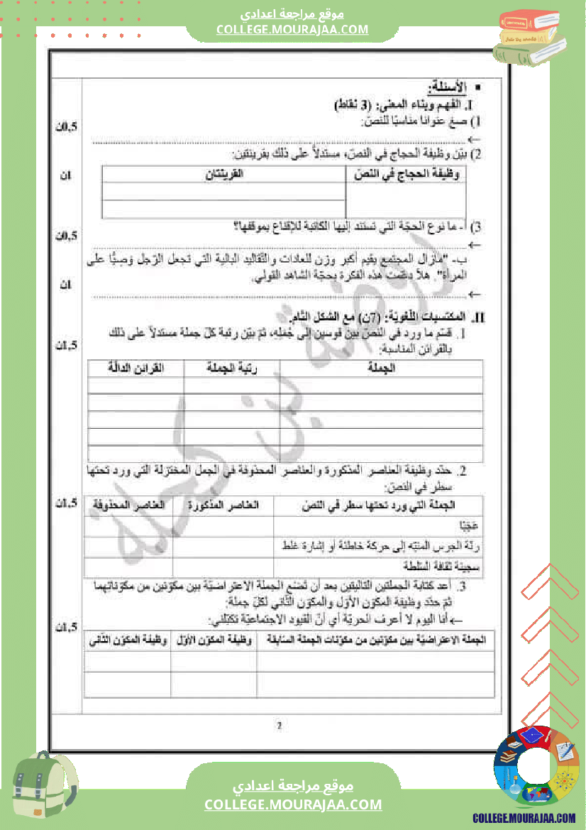 تاسعة_أساسي_مراجعة_الفرض_التاليفي_محور_المرأة_في_المجتمعات_المعاصرة
