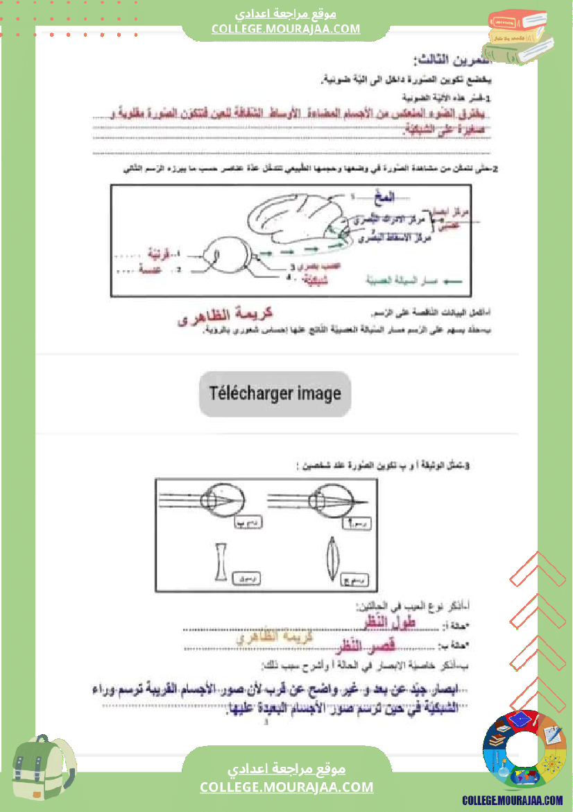 تاسعة أساسي علوم الحياة و الأرض فرض تاليفي 1 مع الاصلاح