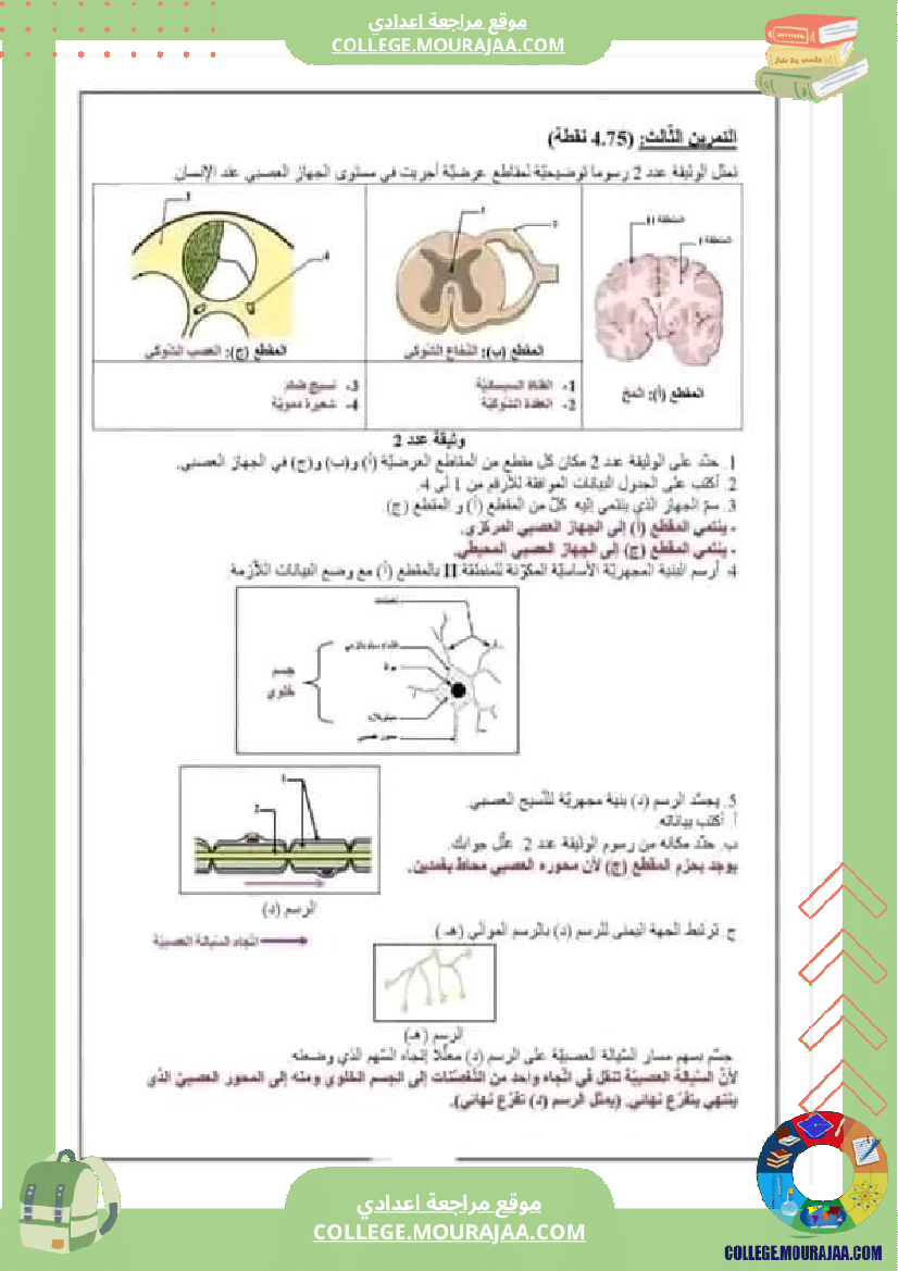 تاسعة أساسي علوم الحياة و الأرض فرض تاليفي عدد 1 مع الاصلاح