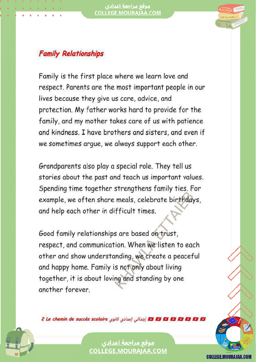 تاسعة أساسي فقرات انقليزية المحور الأول ملخصات المحور الأول و الثاني