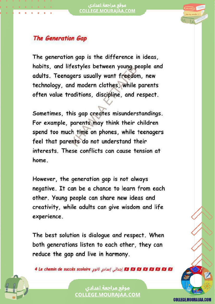 تاسعة أساسي فقرات انقليزية المحور الأول ملخصات المحور الأول و الثاني