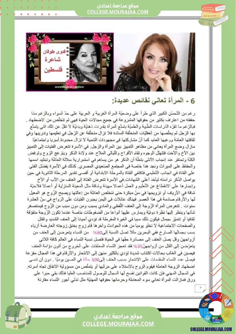 تاسعة_أساسي_محور_المرأة_في_المجتمعات_المعاصرة_تلخيص