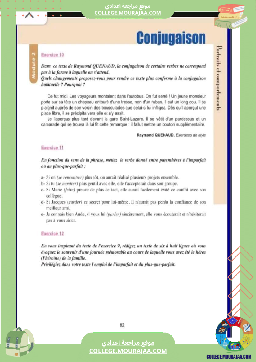 9 eme francais conjugaison l imparfait et le plus que parfait