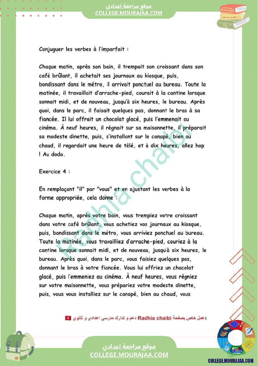 9 eme francais conjugaison l imparfait et le plus que parfait