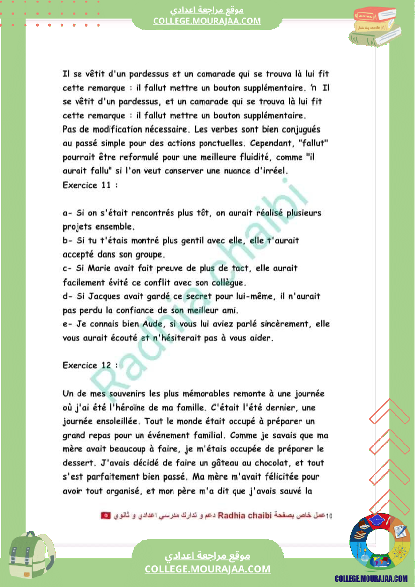 9 eme francais conjugaison l imparfait et le plus que parfait