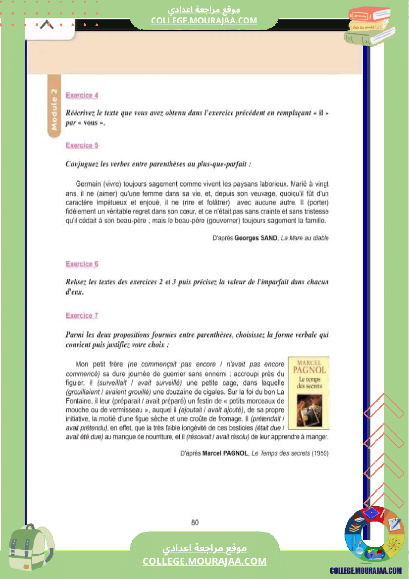 9 eme francais conjugaison l imparfait et le plus que parfait