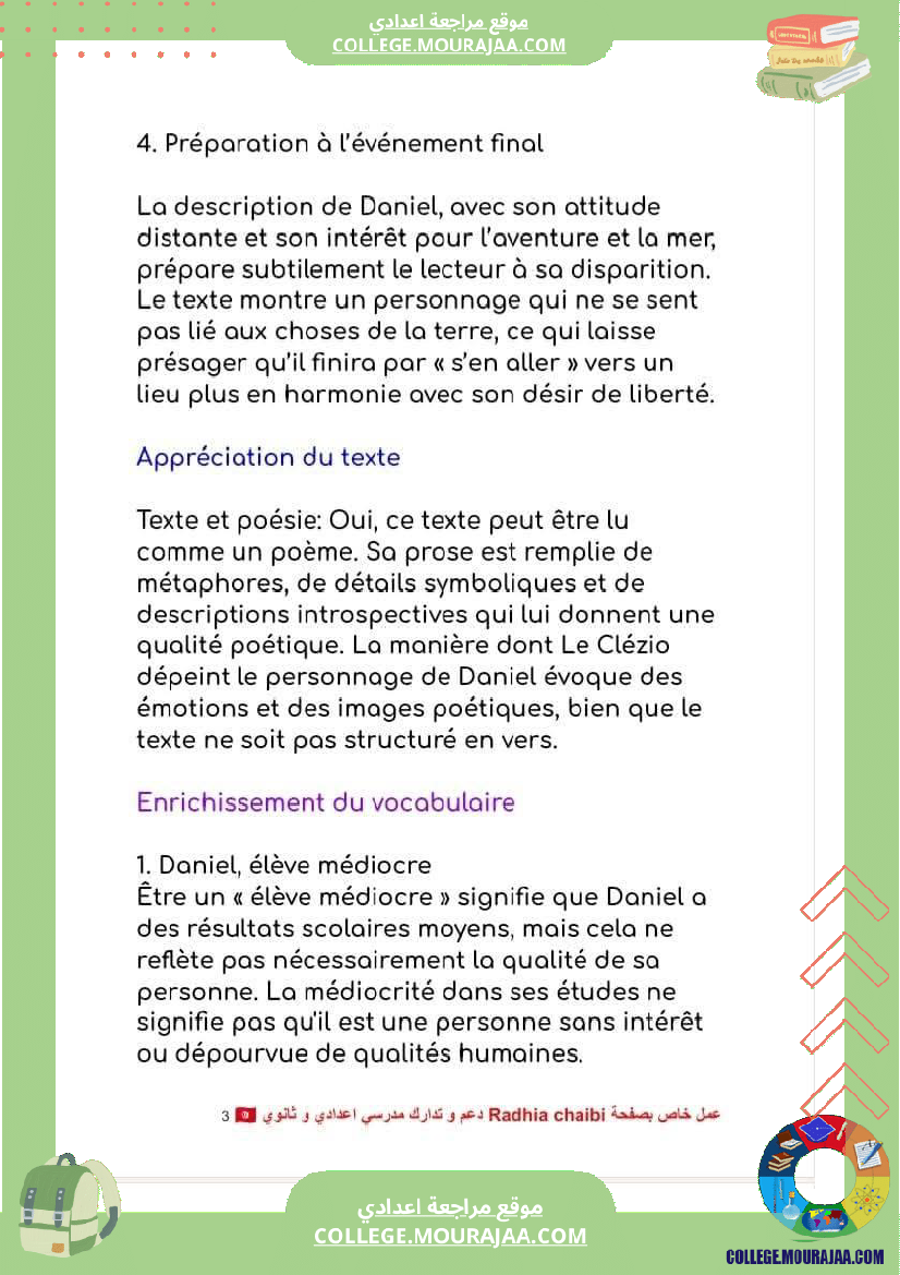 9 eme francais module n 2 portraits et comportements