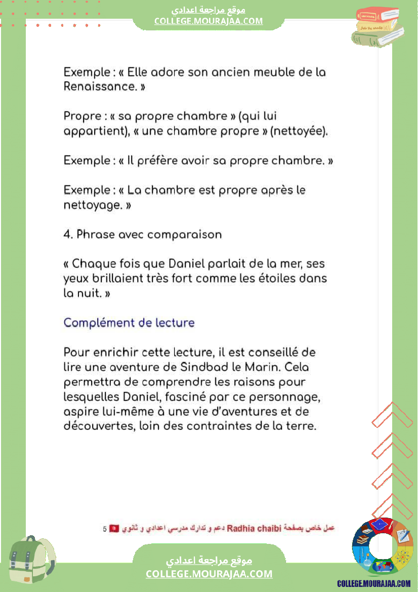 9 eme francais module n 2 portraits et comportements