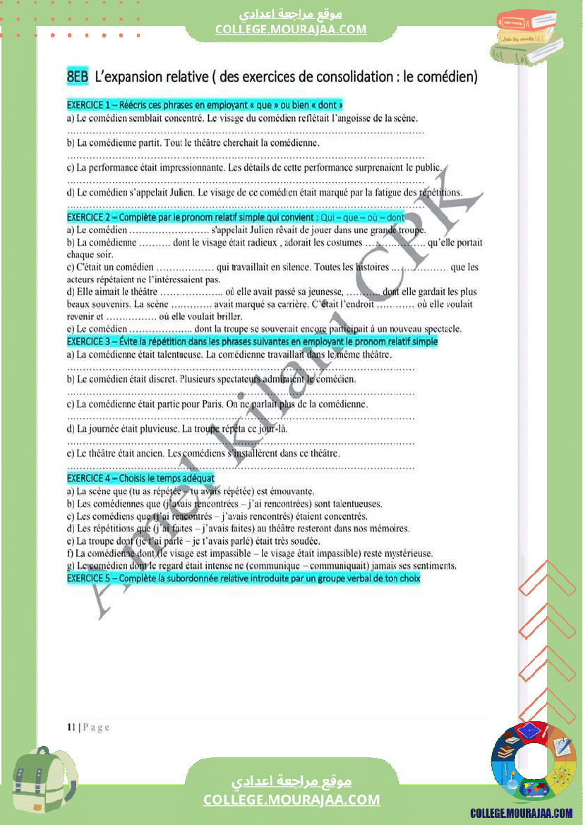 revision et consolidation neuvieme l expansion relative