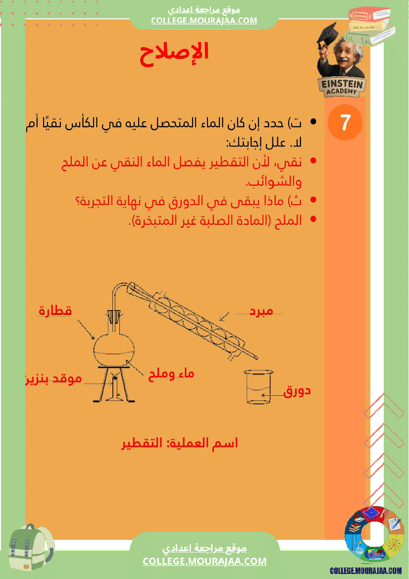 فرض تأليفي فيزياء السنة السابعة أساسي مع ملخص