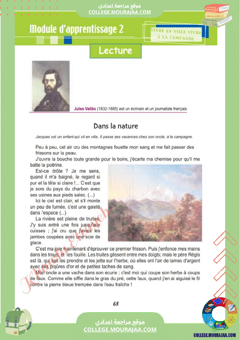 7eme annee francais texte dans la nature