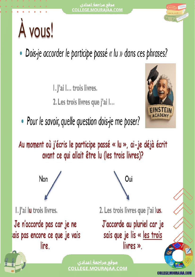 l accord du participe passe 7eme annee