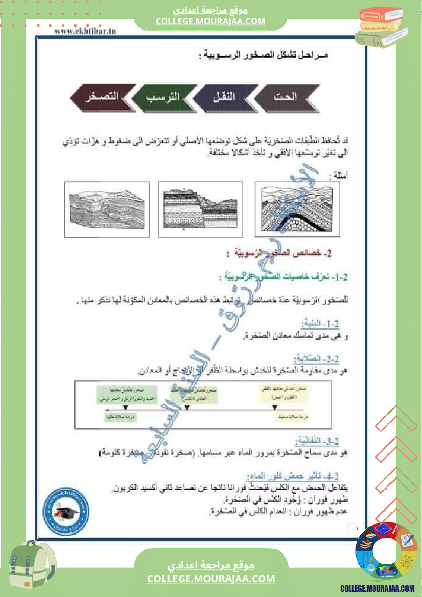 سابعة_أساسي_علوم_الحياة_و_الأرض_خصائص_الصخور_الرسوبية