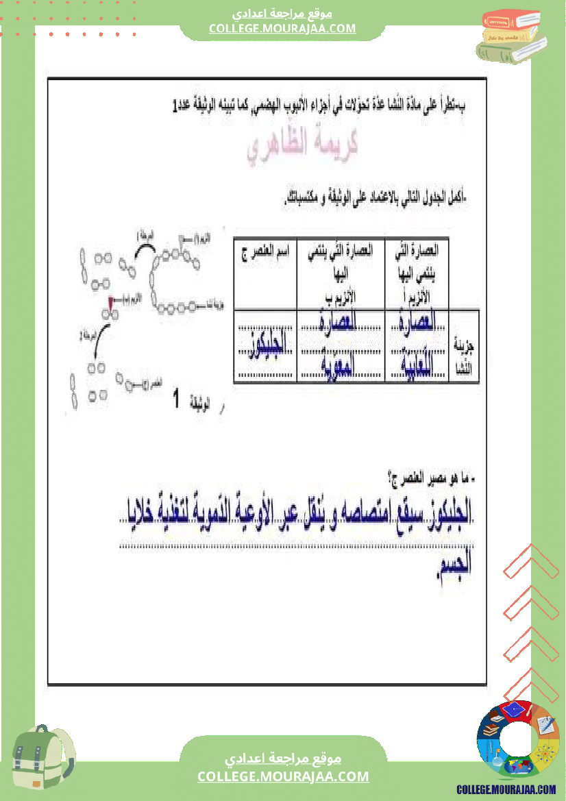 فرض مراقبة عدد 2 في العلوم الطبيعية مع الاصلاح التاسعة أساسي