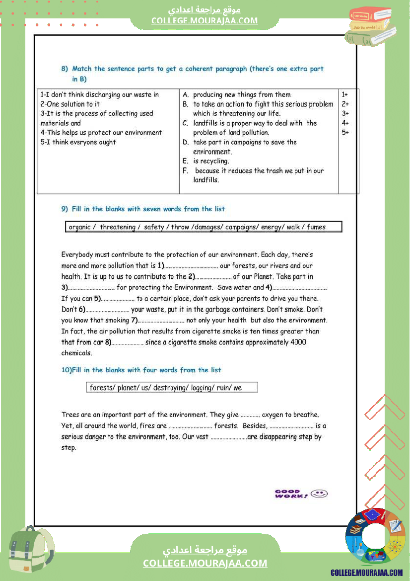 devoir de synthese n 2 anglais 9eme annee de base